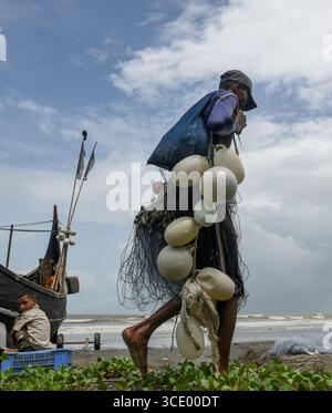 Der zweitlängste Cox`s Bazaar Sea Beach der Welt, Bangladesch Stockfoto